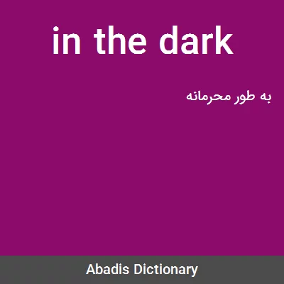 معنی in the dark